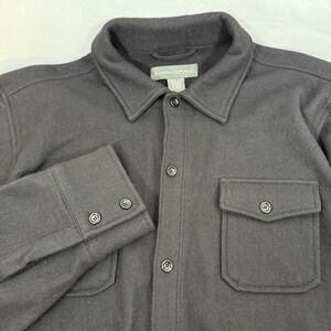 VTG Banana Republic Men's Black Wool Blend Button Up Shirt Jacket Shacket Sz L